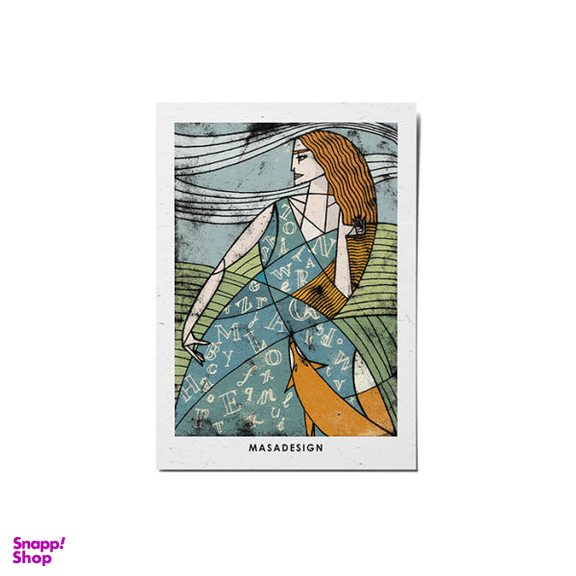 کارت پستال ماسا دیزاین طرح دختر و روباه کد POST73