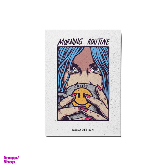 کارت پستال ماسا دیزاین طرح دختر و قهوه کد POST30