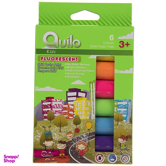 گواش جامد 6 رنگ کوییلو سری Kids مدل Fluorescent