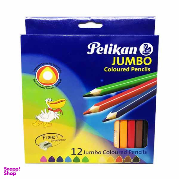 مداد رنگی 12 رنگ پلیکان مدل Jumbo کد 4069