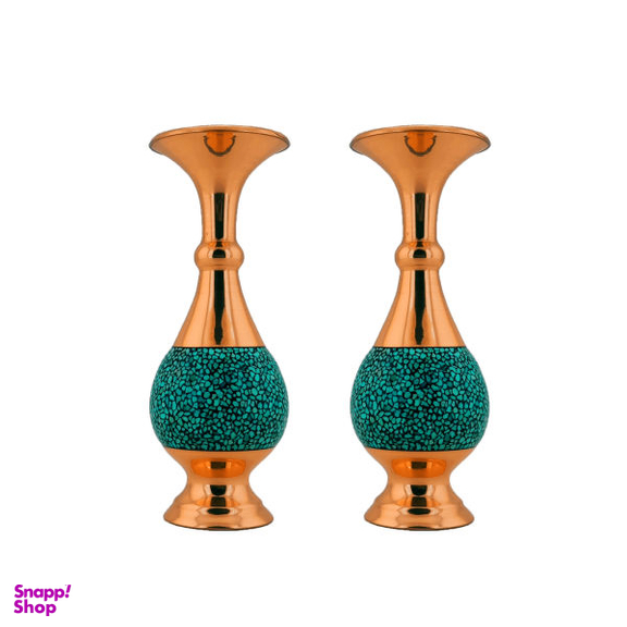 گلدان فیروزه کوبی حامد کریمی طرح صراحی کد hf191 مدل 16 بسته دو عددی