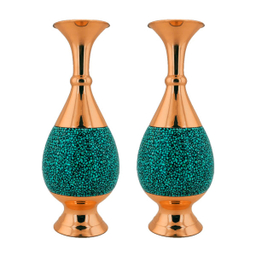 گلدان فیروزه کوبی حامد کریمی طرح صراحی کد hf193 مدل 25 بسته دو عددی