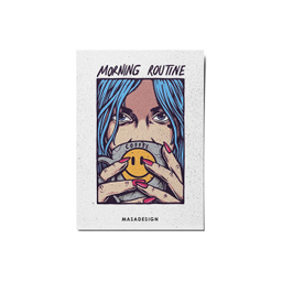 کارت پستال ماسا دیزاین طرح دختر و قهوه کد POST30