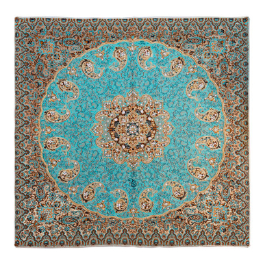 رومیزی سرمه دوزی ترمه اسحاقی مدل سوسن کد S01