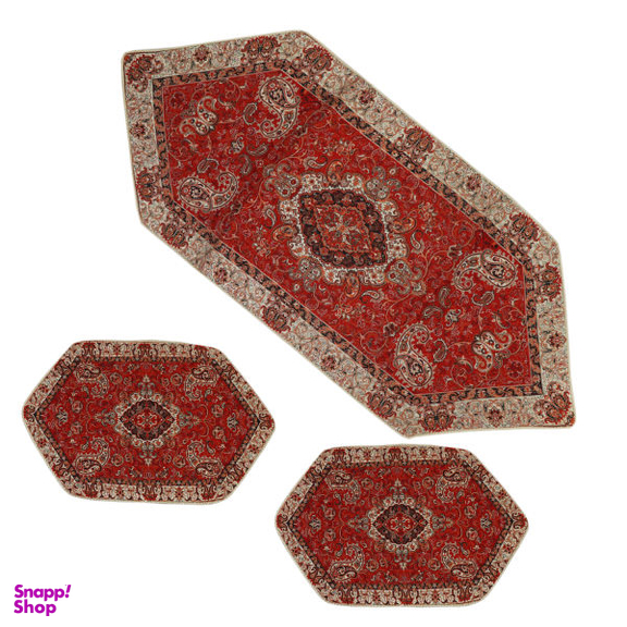 ست 3 تکه رومیزی ترمه ابریشمی کد 114