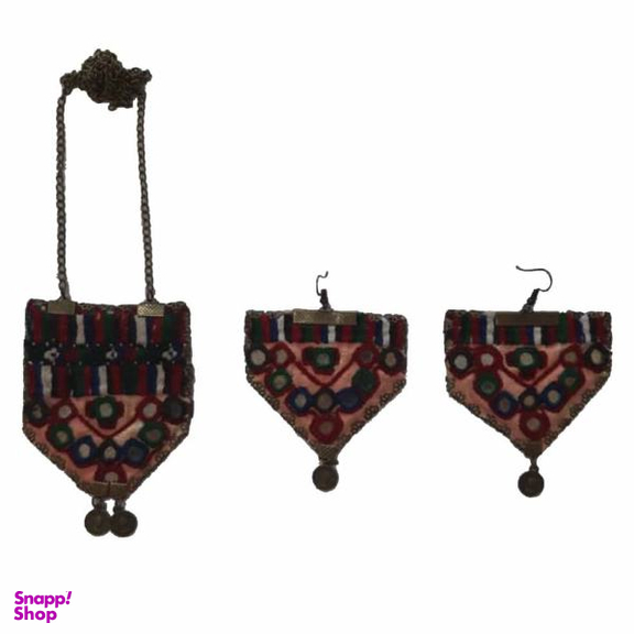 ست گردنبند و گوشواره سوزن دوزی کد B28