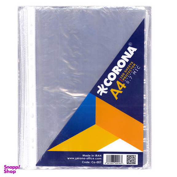 کاور کاغذ A4 کرونا مدل CO-007 بسته 100 عددی