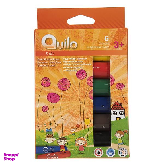 گواش جامد 6 رنگ کوییلو سری Kids مدل Simple