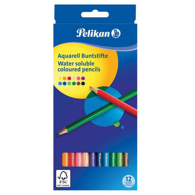 مداد آبرنگی 12 رنگ پلیکان مدل Aquarell کد 700153