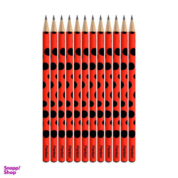 مداد مشکی پنتر مدل Ladybird کد BP113-2 - بسته 12 عددی