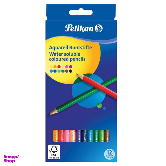 مداد آبرنگی 12 رنگ پلیکان مدل Aquarell کد 700153
