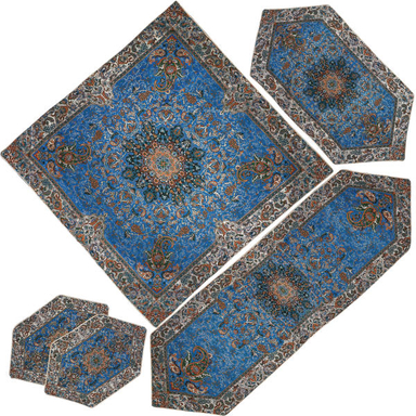 ست 5 تکه رومیزی ترمه مدل قاجار کد LGVRD5-5