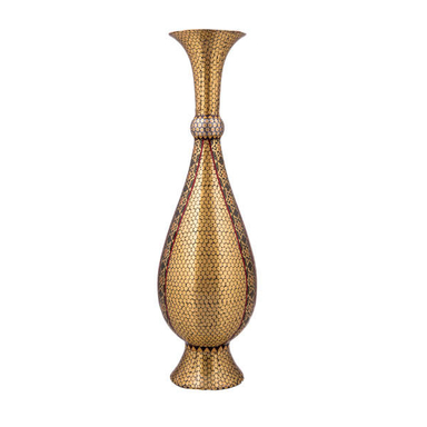 گلدان خاتم کاری مسی کروبی کد 758
