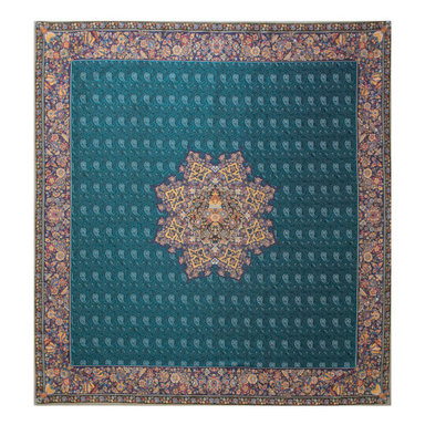 رومیزی ترمه عدل کشمیر طرح گل فرنگ g2