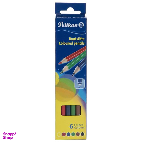مداد رنگی 6 رنگ پلیکان