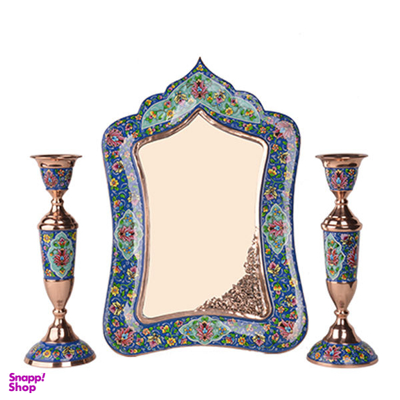 آینه و شمعدان میناکاری هنرلوکس مدل پرداز MA30