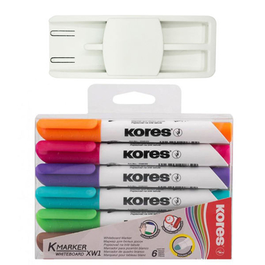 ماژیک وایت برد کورس مدل MS بسته 6 عددی به همراه تخته پاک کن