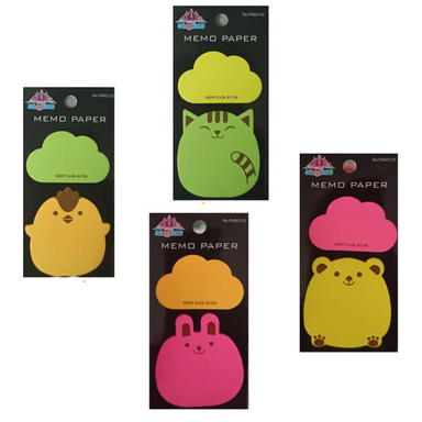 کاغذ یادداشت چسب دار اسکول فنس مدل Animals مجموعه 8 عددی