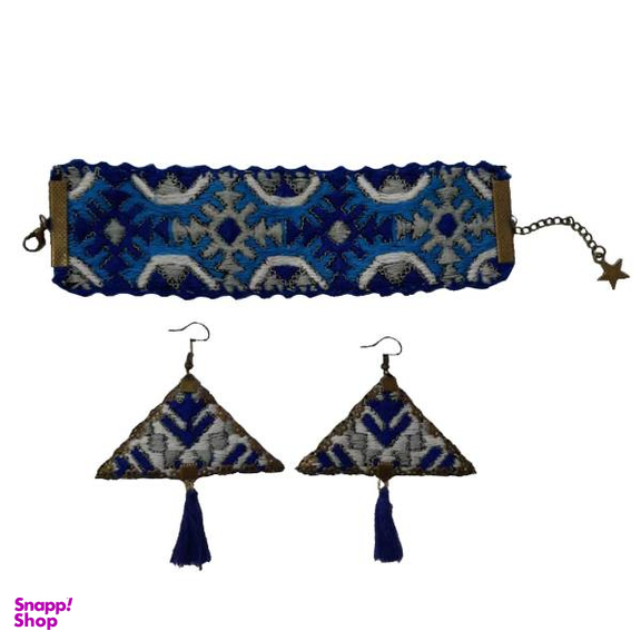 ست دستبند و گوشواره سوزن دوزی مدل بلوچ E26