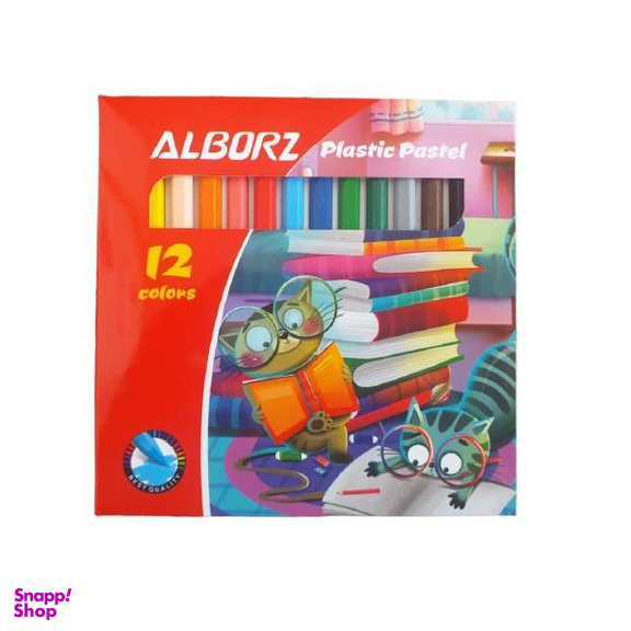 پاستل 12 رنگ البرز مدل گربه ملوس