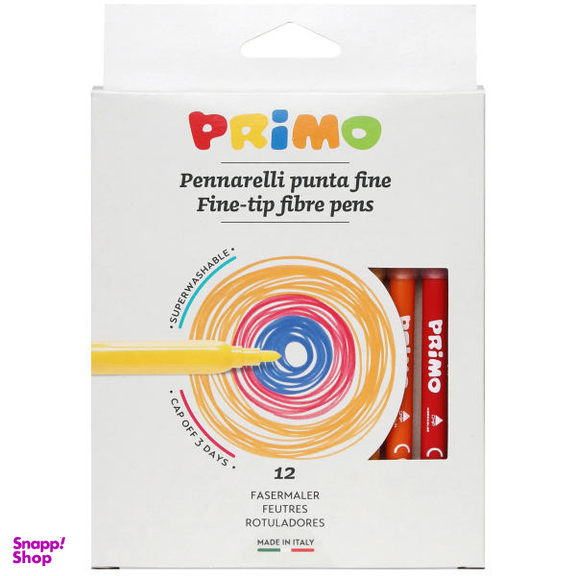 ماژیک 12 رنگ پریمو مدل Fine-tip Fibre Pens