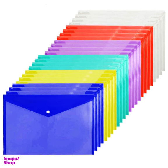 پوشه دکمه دار مدل A4 glassy بسته 24 عددی