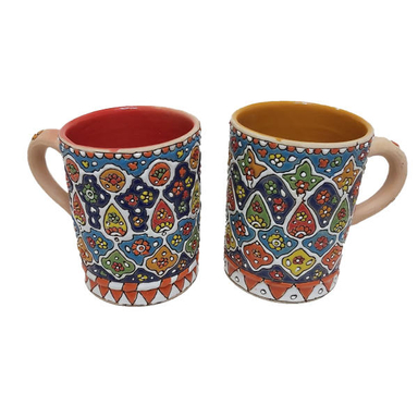 ماگ میناکاری سفالی کد 00002 مجموعه 2 عددی