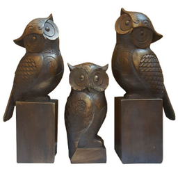 مجسمه لیلپار طرح جغد مدل DKH-7247 P مجموعه سه عددی