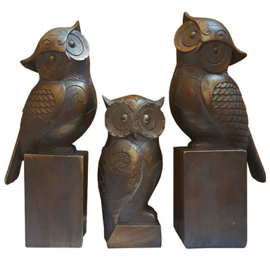 مجسمه لیلپار طرح جغد مدل DKH-7247 P مجموعه سه عددی
