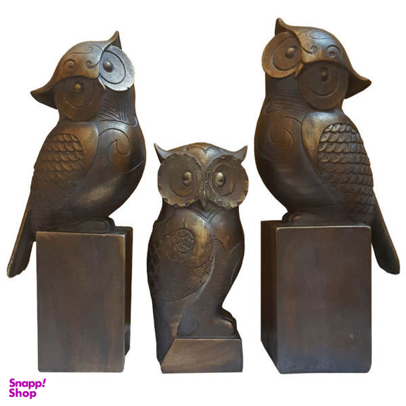 مجسمه لیلپار طرح جغد مدل DKH-7247 P مجموعه سه عددی
