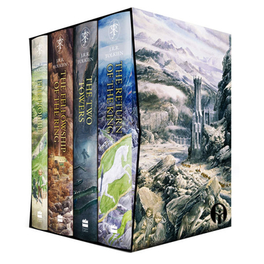 کتاب The Hobbit And The Lord of The Rings Illustrated Edition Packed اثر J.R.R.Tolkien انتشارات الوندپویان چهار جلدی