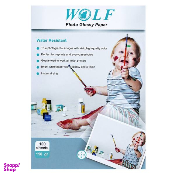 کاغذ فتو گلاسه 150 گرم ولف سایز A4