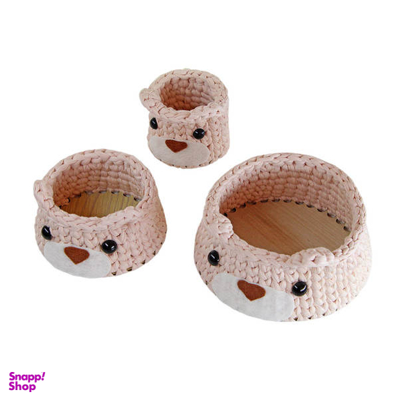 سبد قلاب بافی تریکو شونابیز مدل خرس کد SZ12 مجموعه 3 عددی