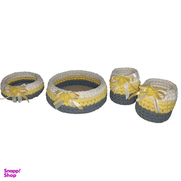 سبد قلاب بافی تریکو کد 002 مجموعه 4 عددی