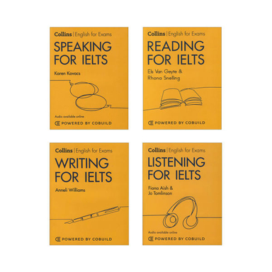 کتاب Collins Reading، Writing، Speaking، Listening For IELTS اثر جمعی از نویسندگان انتشارات زبان مهر 4 جلدی