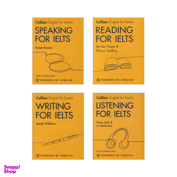 کتاب Collins Reading، Writing، Speaking، Listening For IELTS اثر جمعی از نویسندگان انتشارات زبان مهر 4 جلدی