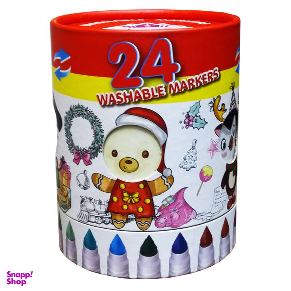 ماژیک رنگ آمیزی 24 رنگ اسکول فنس مدل WASHABLE JAMBO