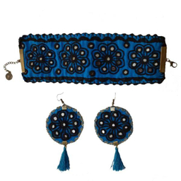 ست دستبند و گوشواره سوزن دوزی کد E23