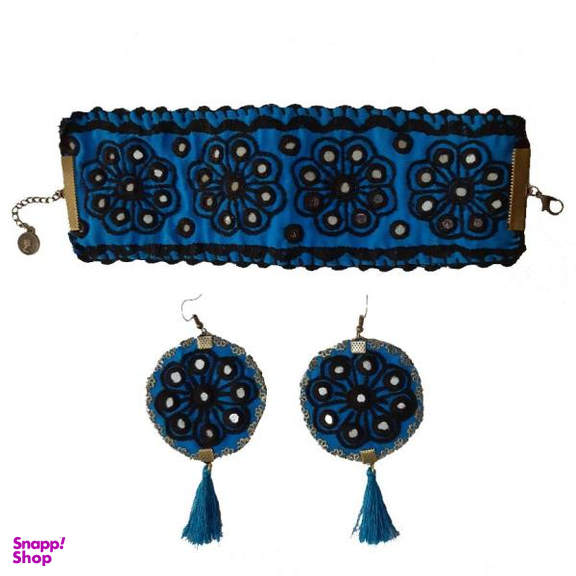 ست دستبند و گوشواره سوزن دوزی کد E23