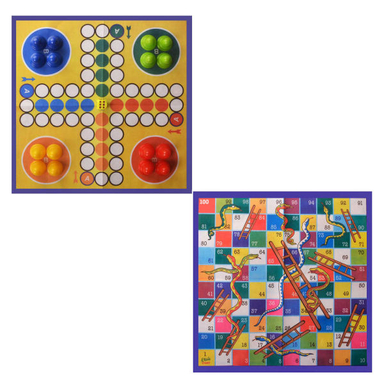 بازی فکری طرح منچ و مارپله مدل پارچه ای مجموعه 2 عددی