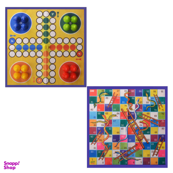 بازی فکری طرح منچ و مارپله مدل پارچه ای مجموعه 2 عددی