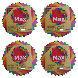 کاغذ اوریگامی مکث مدل رنگین کمان کد K1010 بسته 100 عددی مجموعه 4 عددی