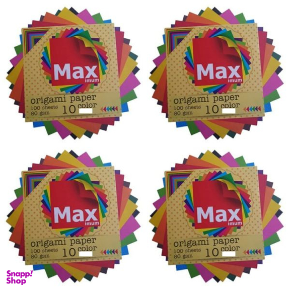 کاغذ اوریگامی مکث مدل رنگین کمان کد K1010 بسته 100 عددی مجموعه 4 عددی