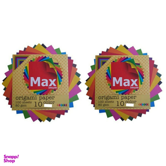کاغذ اوریگامی مکس مدل رنگین کمان کد K1010 بسته 100 عددی مجموعه 2 عددی
