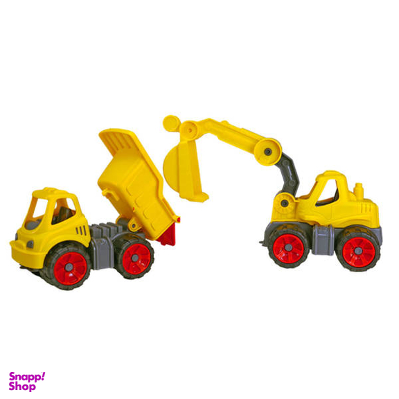 ماشین بازی کیوان تویز مدل بیل مکانیکی و کامیون کوچک کد K1-7 مجموعه 2 عددی