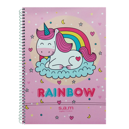 دفتر زبان 60 برگ سم (s.a.m) مدل rainbow-5519 کد 60923 رنگ چند رنگ