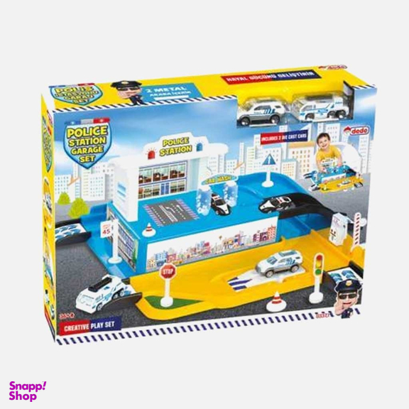 خلاقیت دد (Dede) مدل ست گاراژ پلیس کوچک همراه با 2 ماشین