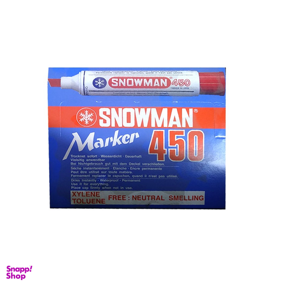 ماژیک معمولی اسنومن کد 450 بسته 12 عددی رنگ رنگبندی شامل 5 عدد رنگ مشکی ، 4 عدد رنگ آبی ، 2 عدد قرمز ، 1 عدد رنگ سبز