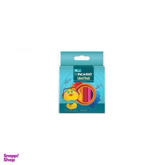 مداد رنگی پیکاسو (Picosso) 12 رنگ کوتاه مدل مقوایی