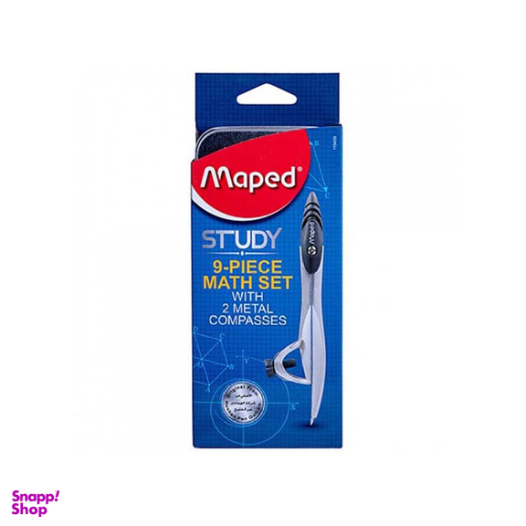ست پرگار و رسم 9 تکه Maped مدل Study جعبه فلزی